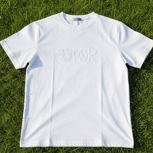 Dior x Peter Doig Embroidered Logo Tee – White – Size M